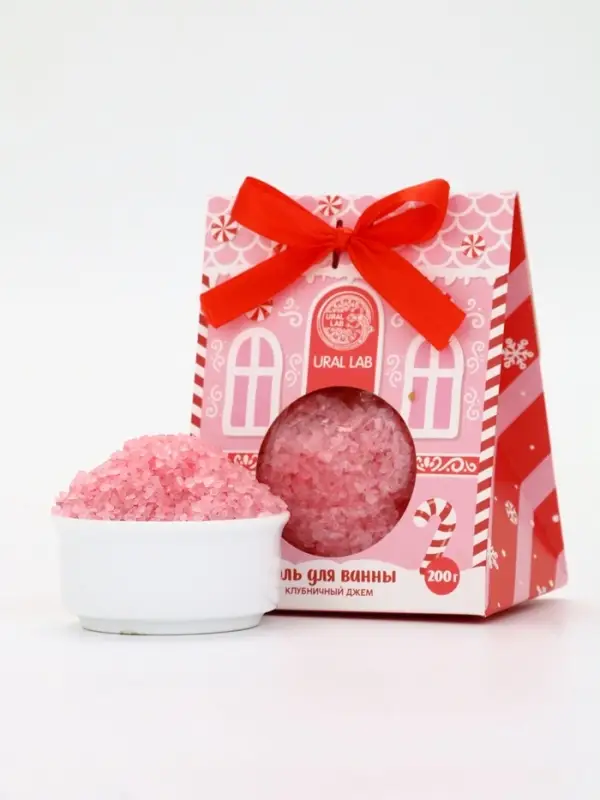 Соль для ванны, 200 г, аромат клубничный джем, URAL LAB Соль для ванны, 200 г, аромат клубничный джем, URAL LAB