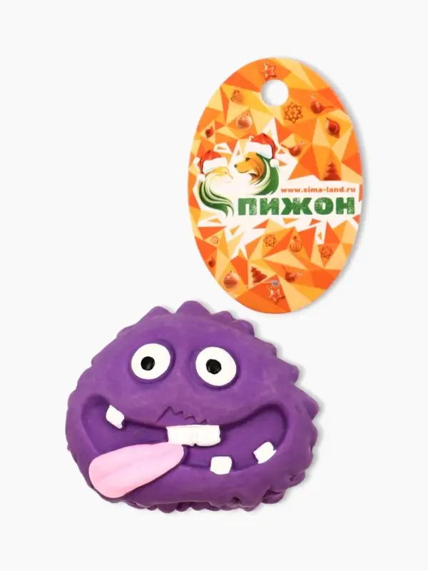 Пищащая игрушка для собак &laquo;Монстр&raquo;, 7&times;5.5 см, латекс, фиолетовая