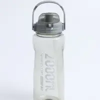 Бутылка для воды &laquo;Корни&raquo;, 2 л, с трубочкой, пластиковая, серая