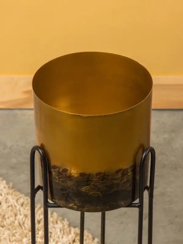 Кашпо на подставке  Кашпо на подставке "Хани" железо 18х18х56 см