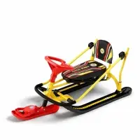 Снегокат &laquo;Twiny 2+&raquo; Спортивный, со спинкой, с родительской ручкой, жёлтый, TW2+/S Nika