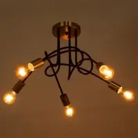 Люстра &laquo;Узел&raquo; 5&times;40 Вт Е27 черный/латунь 52&times;52&times;36 см