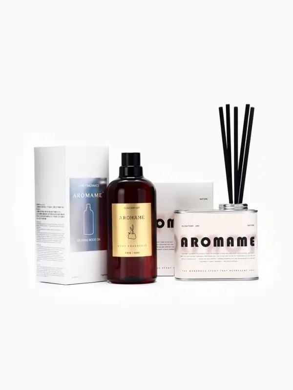 Набор диффузор ароматический Aromame, белый чай, 500 мл, прямоугольная банка