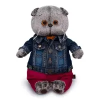 Мягкая игрушка «Басик в джинсовой куртке и малиновых штанах», 30 см Мягкая игрушка «Басик в джинсовой куртке и малиновых штанах», 30 см