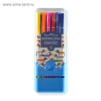 Фломастеры 12 цветов BrunoVisconti HappyColor, в пластиковом пенале, микс