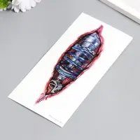 Переводная тату на тело цветная «Рана киборга», 10×21 см