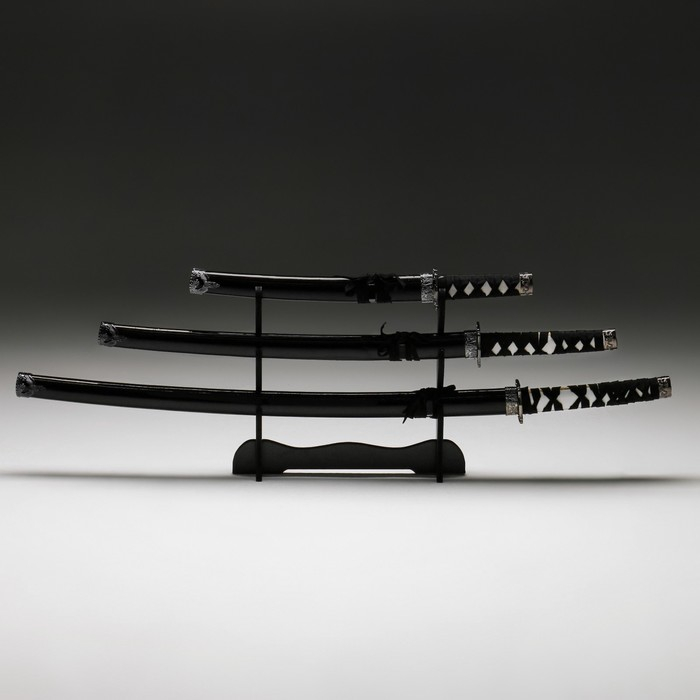 Сув. изделие катаны 3в1 на подставке, ножны дерево,  микс  54/81/100см 454263