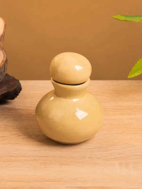 Сосуд для масла, 8.5×8.5×11 см, керамика, бежевый