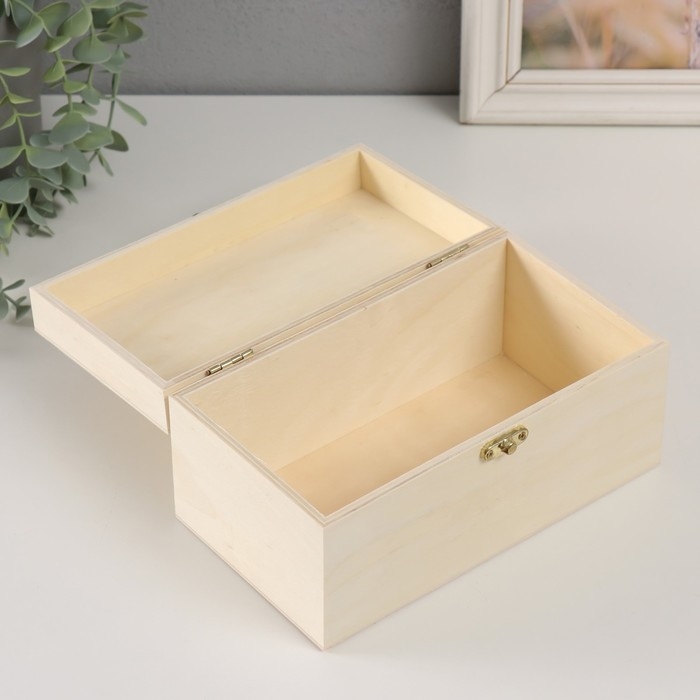 Шкатулка дерево под роспись с ящиком Шкатулка дерево под роспись с ящиком "Прямоугольная" замок крючок 20,5х11,5х10 см