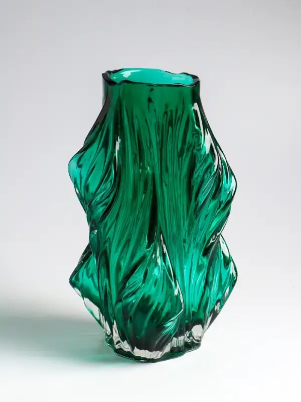 Ваза настольная стекло "Греверли" 27х10 см, зелёный