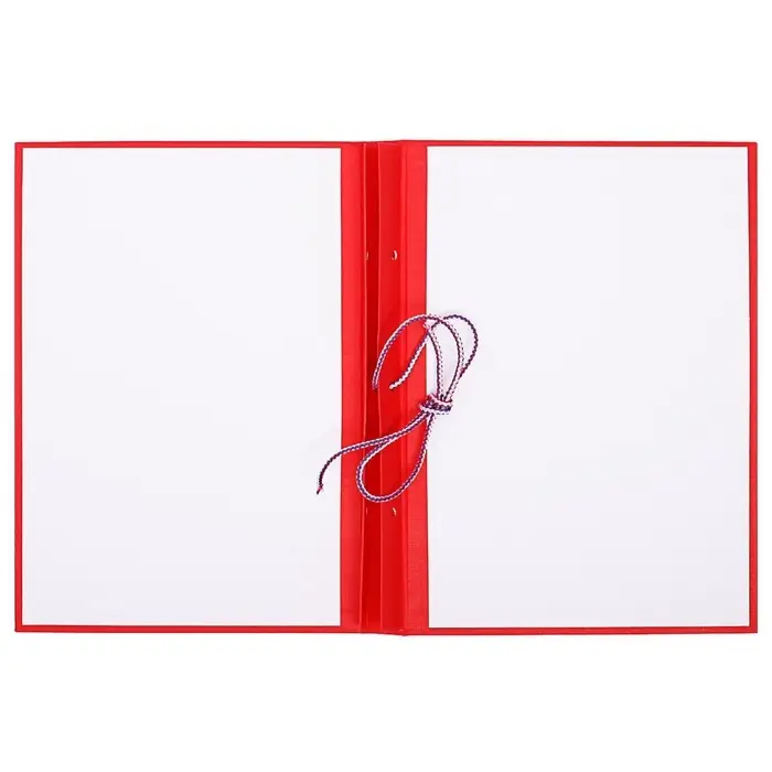 Папка для дипломных работ (без надписи) бумвинил, гребешки/сутаж, без бумаги, красная (вместимость до 150 листов)