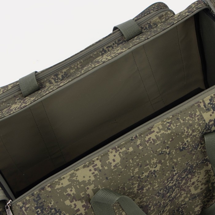 Сумка дорожная на молнии, 3 наружных кармана, длинный ремень, цвет камуфляж Сумка дорожная на молнии, 3 наружных кармана, длинный ремень, цвет камуфляж