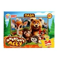 Пазл 54 эл. "Животные в лесу", 17,5 х 13 см