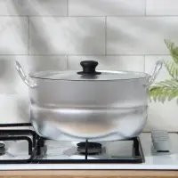 Кастрюля, 6 л, d=26.5 см, с крышкой, штампованный алюминий, серебристая