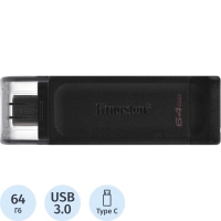 Флеш-память Kingston DataTraveler 70, USB-C 3.2 G1, чер, DT70/64GB