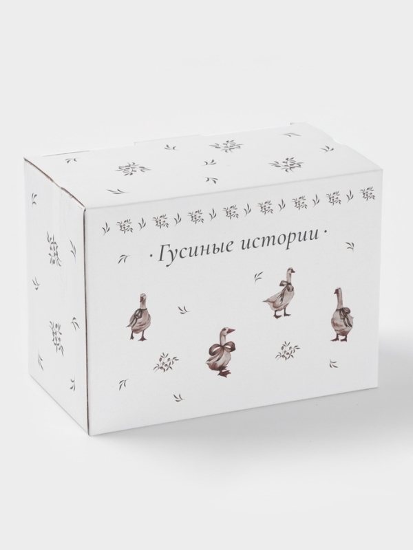 Масленка Доляна Масленка Доляна "Гуси" цвет белый 17х12х8,5 см