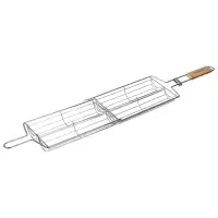 Решётка гриль для овощей Maclay, двойная, хромированная сталь, 49&times;14&times;7 см, рабочая поверхность 27&times;17 см