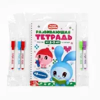 Тетрадь многоразовая развивающая &laquo;Рисуй - стирай&raquo;, 30 стр., Малышарики