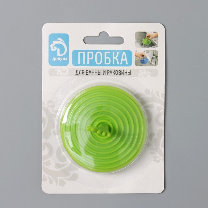 Пробка для ванны, d=6,5 см (внутренний d=3,5 см), силикон, цвет МИКС