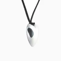 Чокер &laquo;Сердце&raquo;, крупное, металлик, чёрный в серебре, 60 см