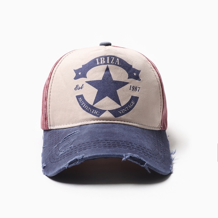 Кепка мужская MINAKU Кепка мужская MINAKU "IBIZA", цвет малиновый, размер 56-58