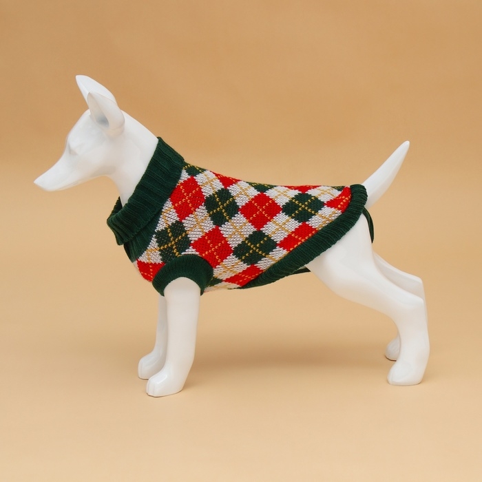 Свитер  Свитер "Шахматы", S (ДС 23, ОШ 23, ОГ 26-45 см)