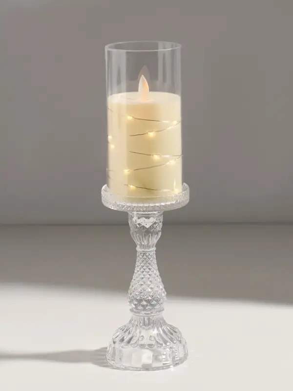 Подсвечник стекло  Подсвечник стекло "Монпелье" прозрачный d=8 см 8,8х8,8х18 см