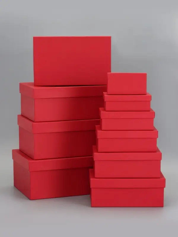 Набор подарочных коробок 10 в 1 &laquo;Красный&raquo; 30&times;19&times;12 - 12&times;6.5&times;4 см