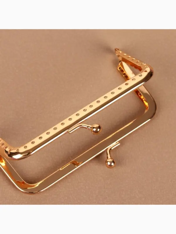 Фермуар пришивной &laquo;Прямоугольник&raquo;, 10 см, цвет золотистый