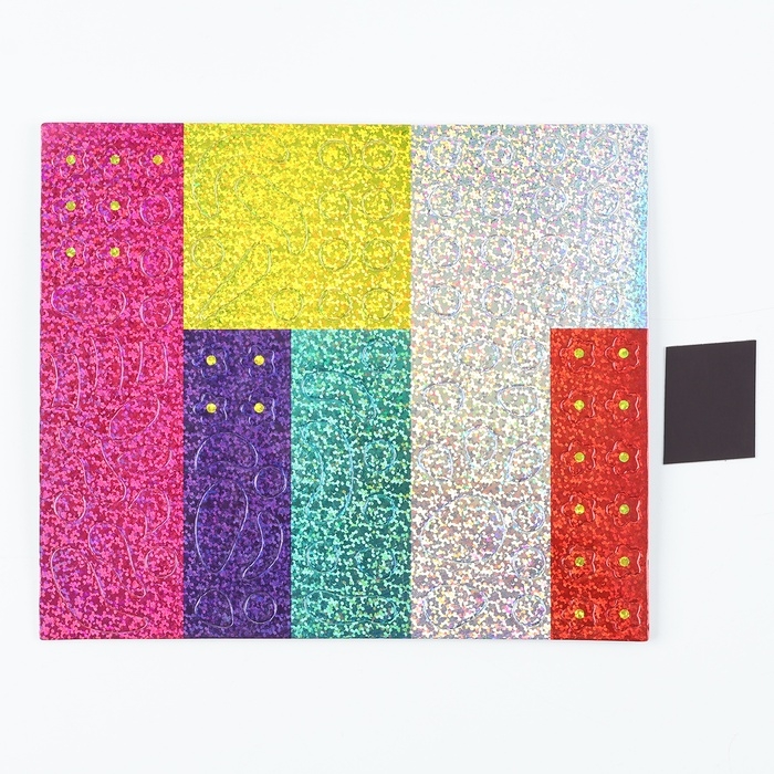 Аппликация стикерами форменная на магните «Сказочный Единорожка», набор для творчества, стикерная мозаика Аппликация стикерами форменная на магните «Сказочный Единорожка», набор для творчества, стикерная мозаика