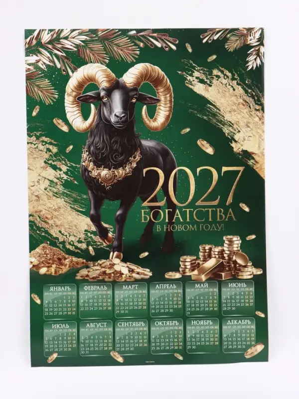 Календарь 2027, настенный, А1 &laquo;Богатый&raquo;