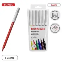Фломастеры 6 цветов ErichKrause Basic, вентилируемый колпачок