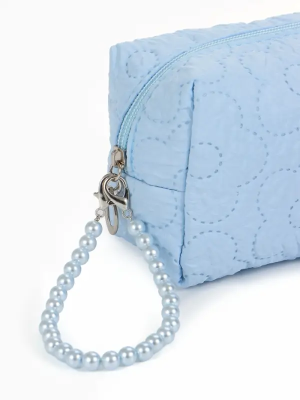 Косметичка дор Цветок 17*6*9, отд на молнии, голубой