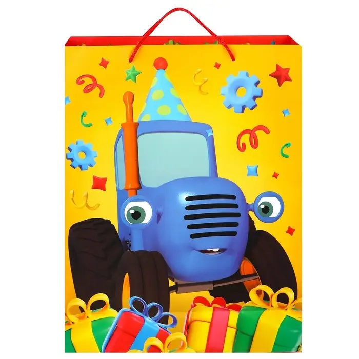 Пакет подарочный «Поздравляем!»,31х40х11.5 см, упаковка, Синий трактор Пакет подарочный «Поздравляем!»,31х40х11.5 см, упаковка, Синий трактор