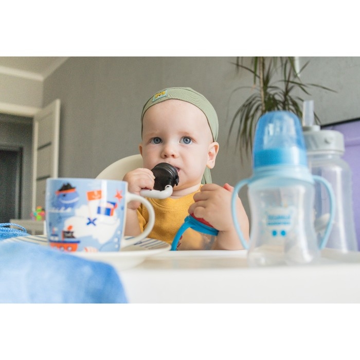 Ниблер для прикорма «Я люблю есть», с силиконовой сеточкой, цвет черно-белый Ниблер для прикорма «Я люблю есть», с силиконовой сеточкой, цвет черно-белый