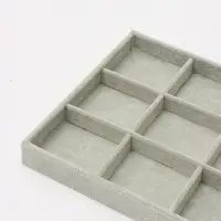 Подставка для украшений QF, 12 ячеек, флок, 35&times;24&times;3 см, серая