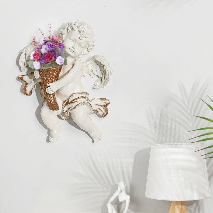 Декор настенный-ваза Декор настенный-ваза "Ангел с рожком", 39 x 30 см, левый