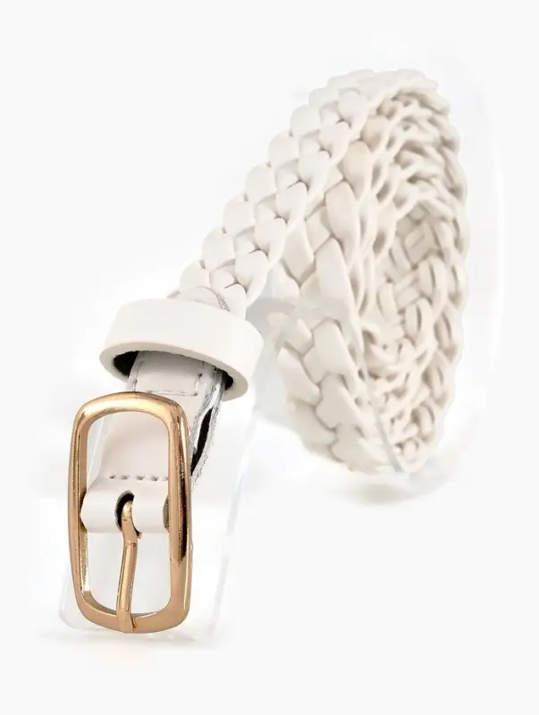 Ремень жен 03-01-01-01, Июнь2501, 1,8*0,3*110 см, без винта, пряж золото, 1 прокол, белый