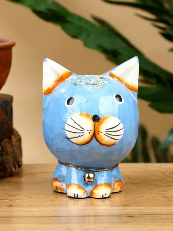 Сувенир "Котик" дерево 8х7х10 см, цв. синий