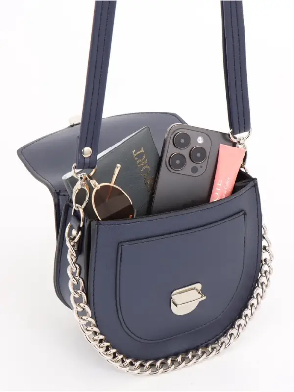 Сумка женская мессенджер TEXTURA на клапане, 17&times;10&times;18 см, синяя