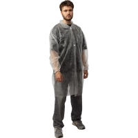 Халат н/с процед, рук.рез, на липуч, XL, дл.110см, пл 17, белый, 10шт/уп
