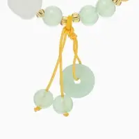 Браслет-оберег &laquo;Нефрит и кварц&raquo;, №8, d=6 см, зелёный