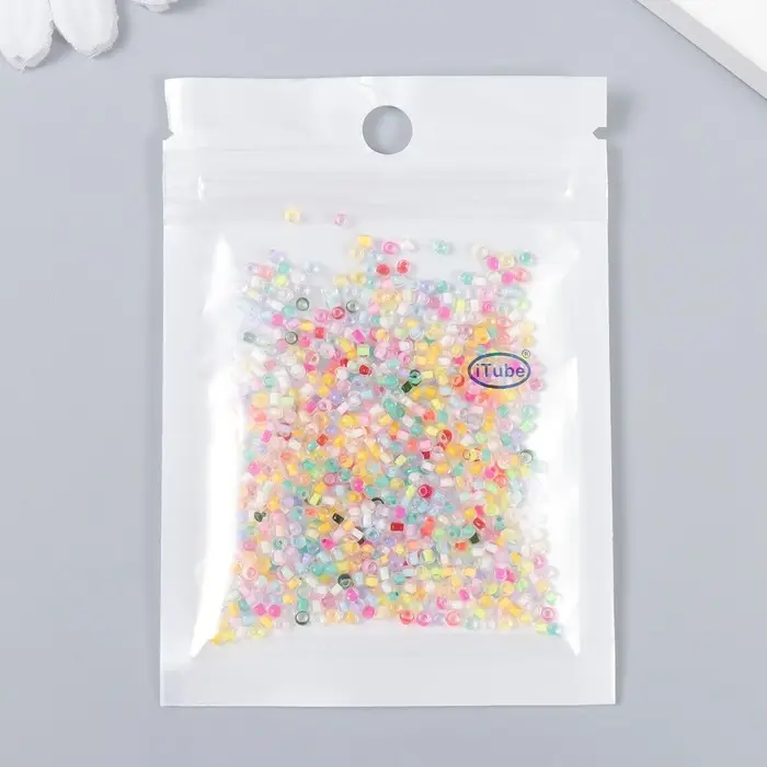 Бисер стекло 12/0  Бисер стекло 12/0 "Прозрачный. Цветная серединка. Цветные" 10 гр