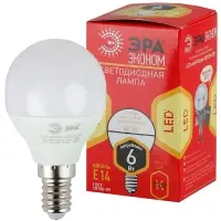 Лампа светодиодная LED 6 Вт 480Лм 2700К шар теплый E14 220-240В LED P45-6W-827-E14 Red Line