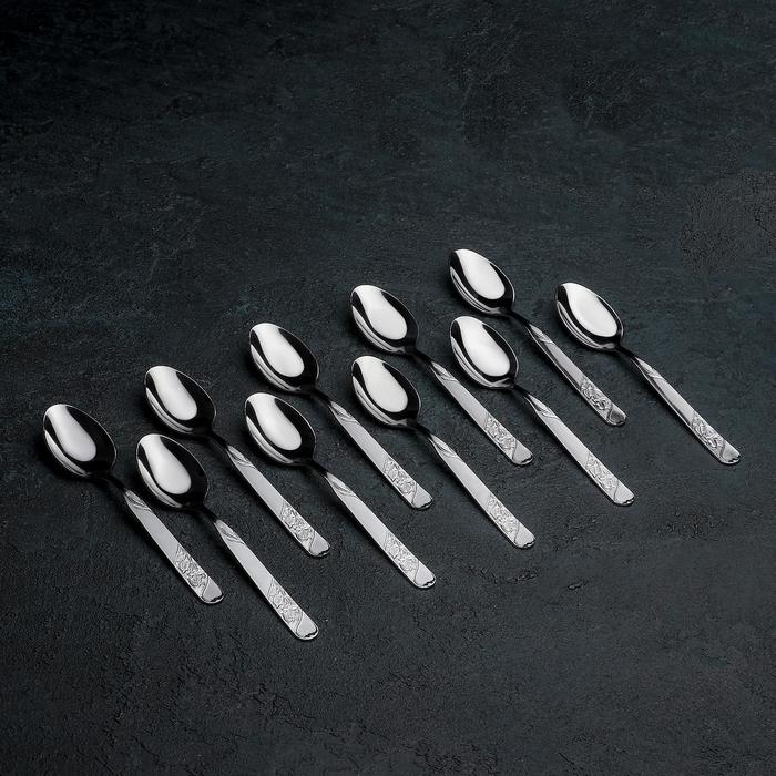 Ложка чайная &laquo;Эконом&raquo;, h=14,5 см, толщина 1,5 мм, цвет серебряный