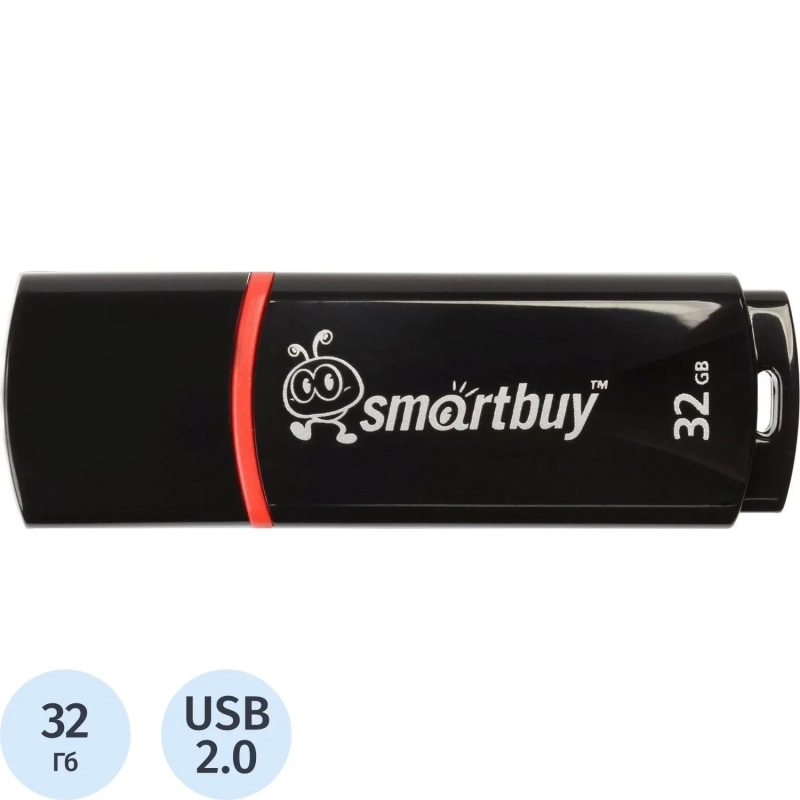 Флеш-память Smartbuy Crown, 32Gb, USB 2.0, чер, SB32GBCRW-K
