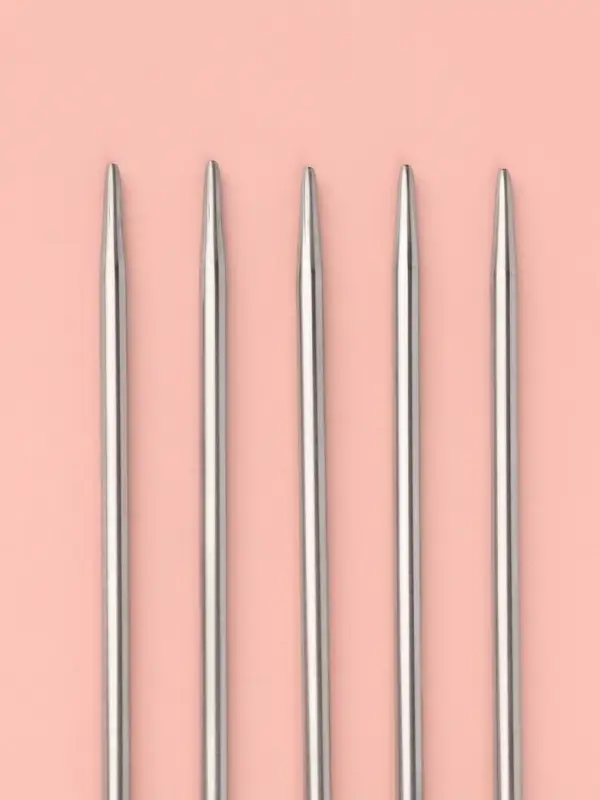 Спицы для вязания, чулочные, d=3 мм, 24 см, 5 шт.