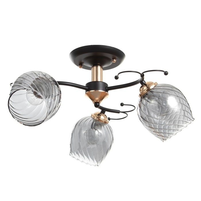 Люстра Люстра "Аста" 3хЕ27 40Вт чёрно-золотой 50х50х27 см BayerLux