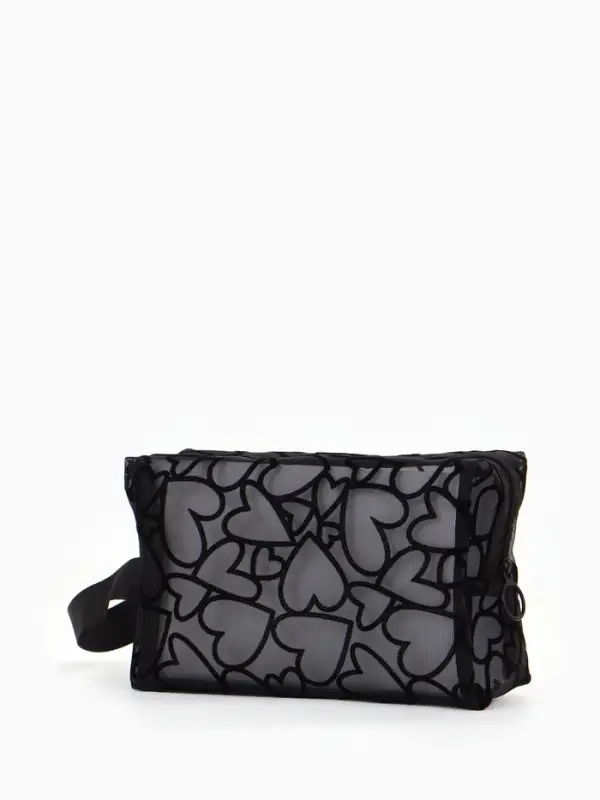 Косметичка дор Сердца 21*9,5*13, отд на молнии, черный