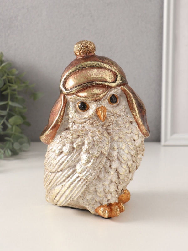 Сувенир полистоун Сувенир полистоун "Сова в шапке-ушанке" 10,5х12х18 см